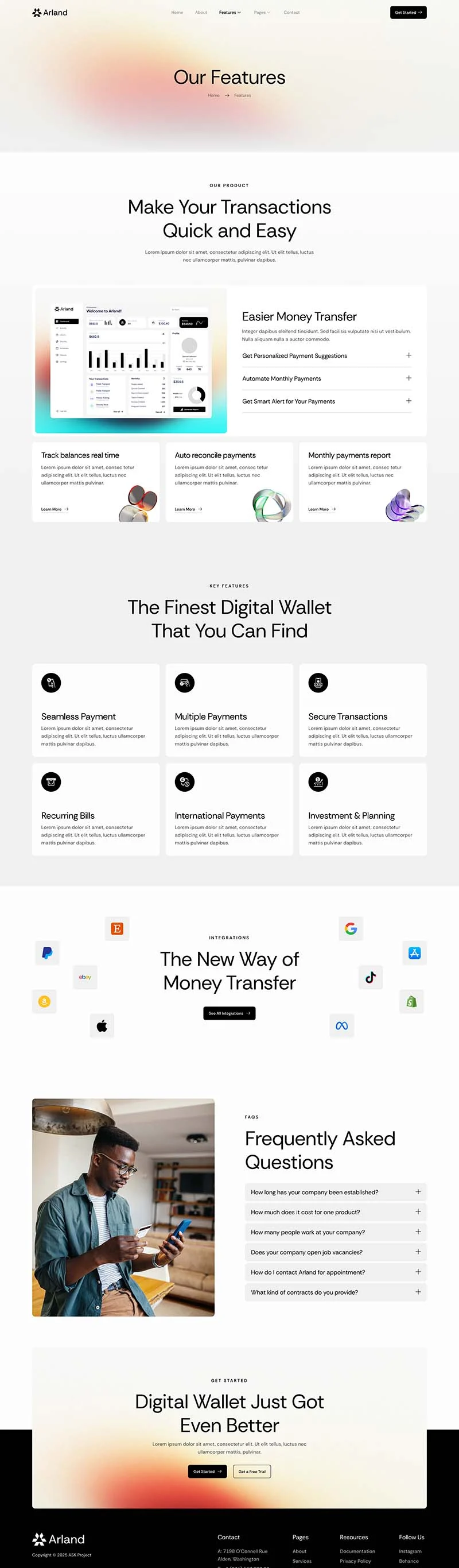 支付网关服务Elementor网站模板_一键导入快速建站插图3-WP资源海 金融/投资 Elementor 模板功能特色预览
