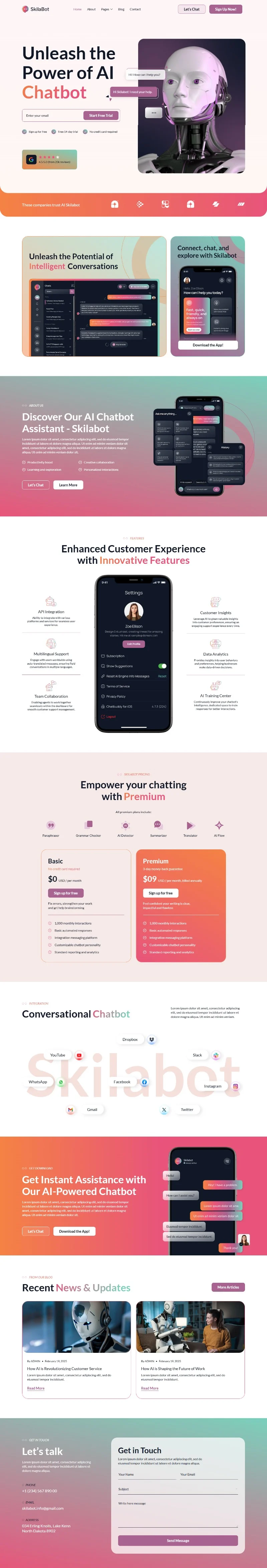 智能对话服务Elementor网站模板_一键导入快速建站插图1-WP资源海 AI Elementor 模板首页预览