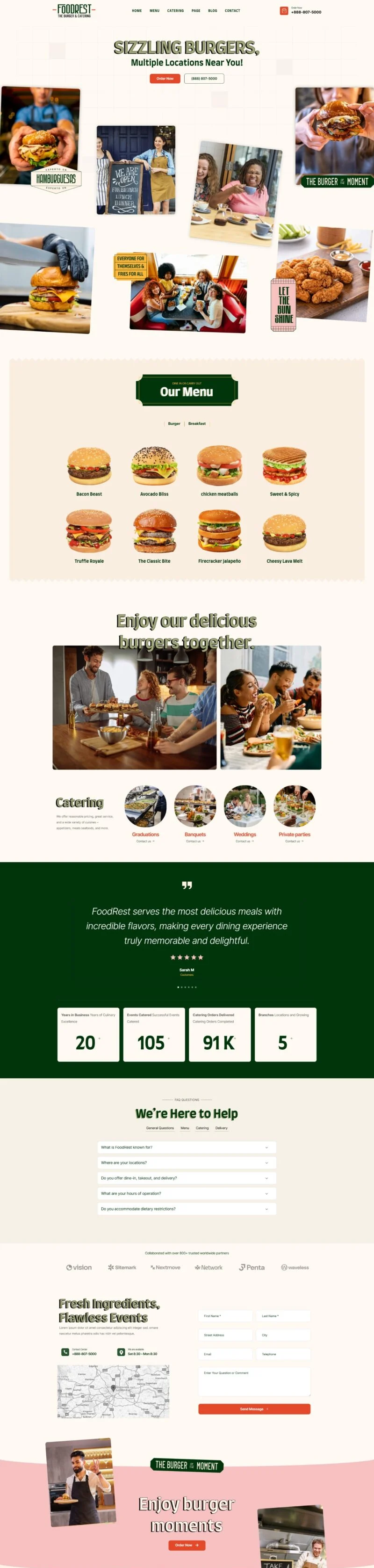 餐饮/食品 Elementor 模板首页预览