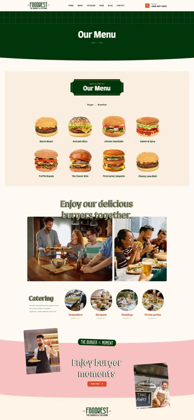 餐饮/食品 Elementor 模板菜单页面预览