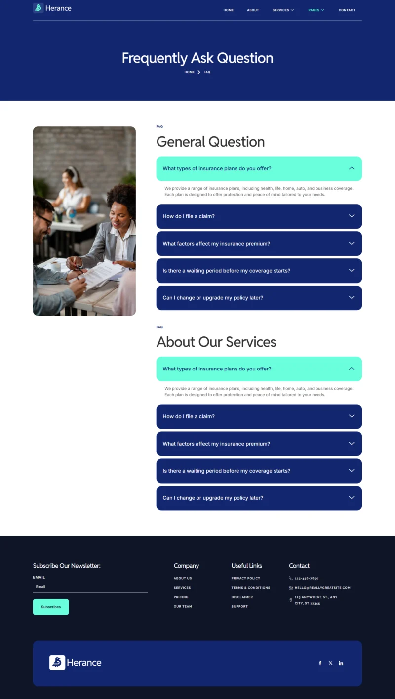 保险公司Elementor网站模板_一键导入快速建站插图5-WP资源海 企业 Elementor 模板常见问题预览