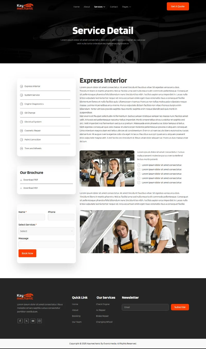 汽修门店Elementor网站模板_一键导入快速建站插图4-WP资源海 交通工具 Elementor 模板服务详情预览