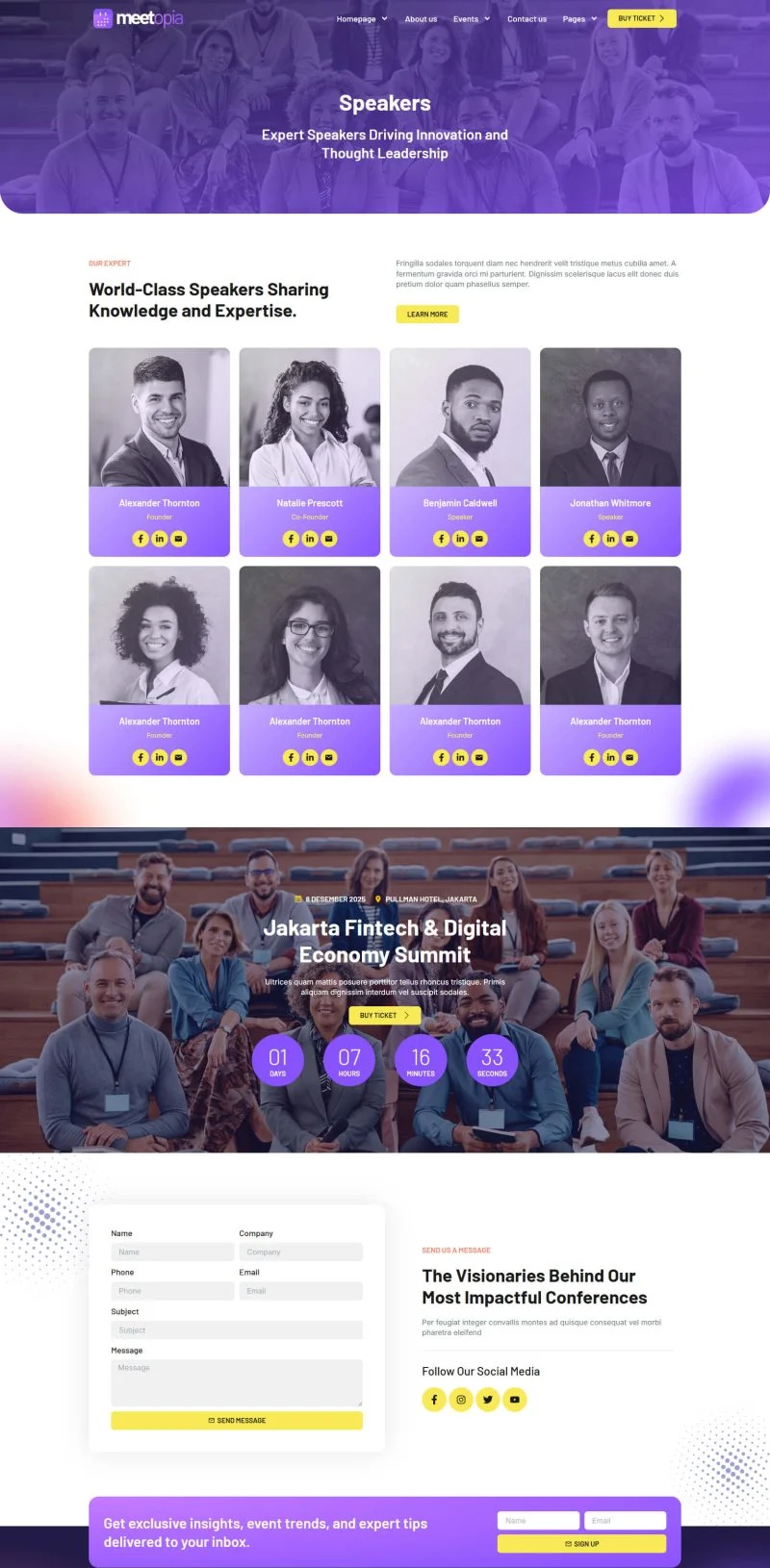 会议/展览 Elementor 模板嘉宾预览