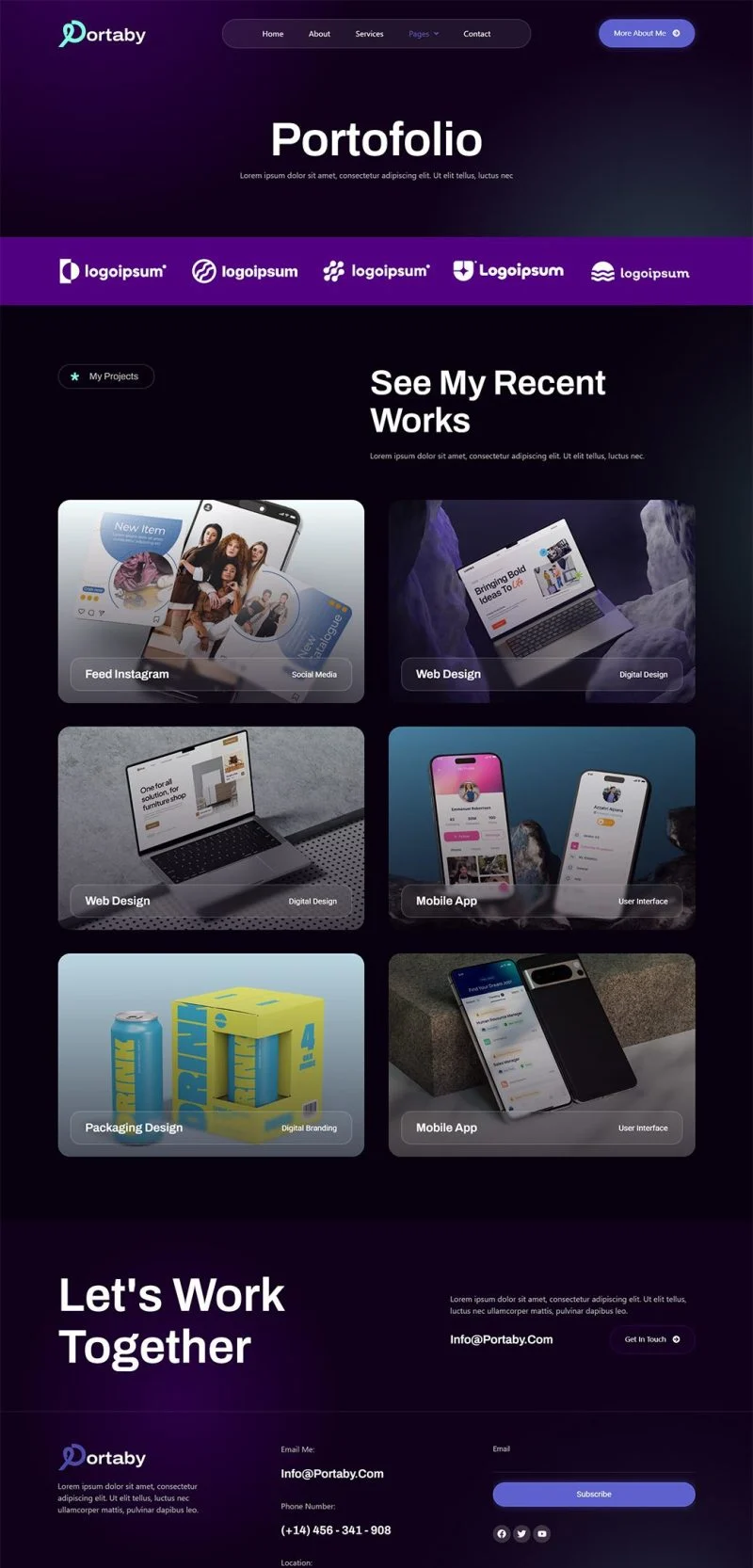 个人设计师作品集Elementor网站模板_一键导入快速建站插图5-WP资源海 个人 Elementor 模板作品集预览