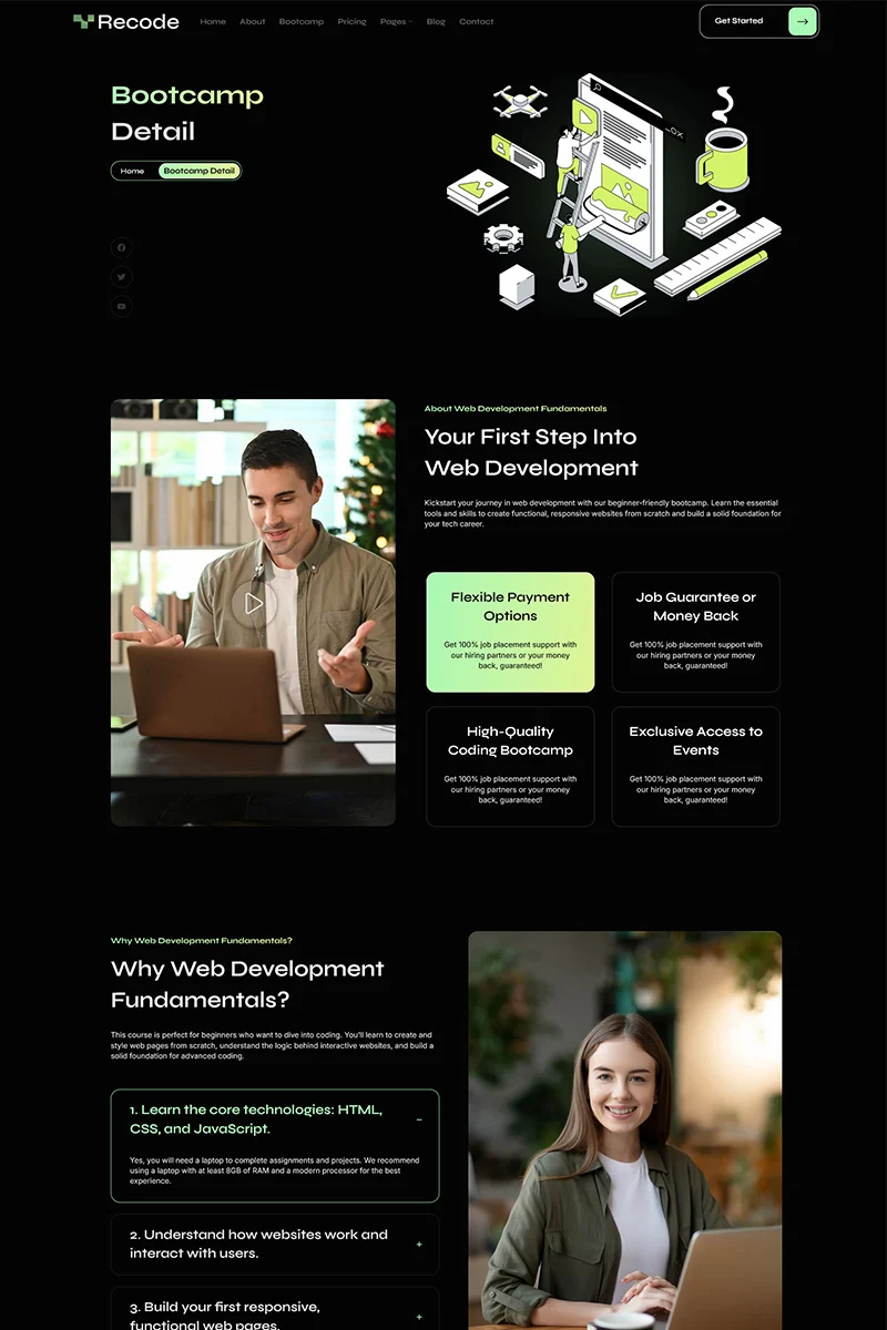软件/开发 Elementor 模板课程详情预览