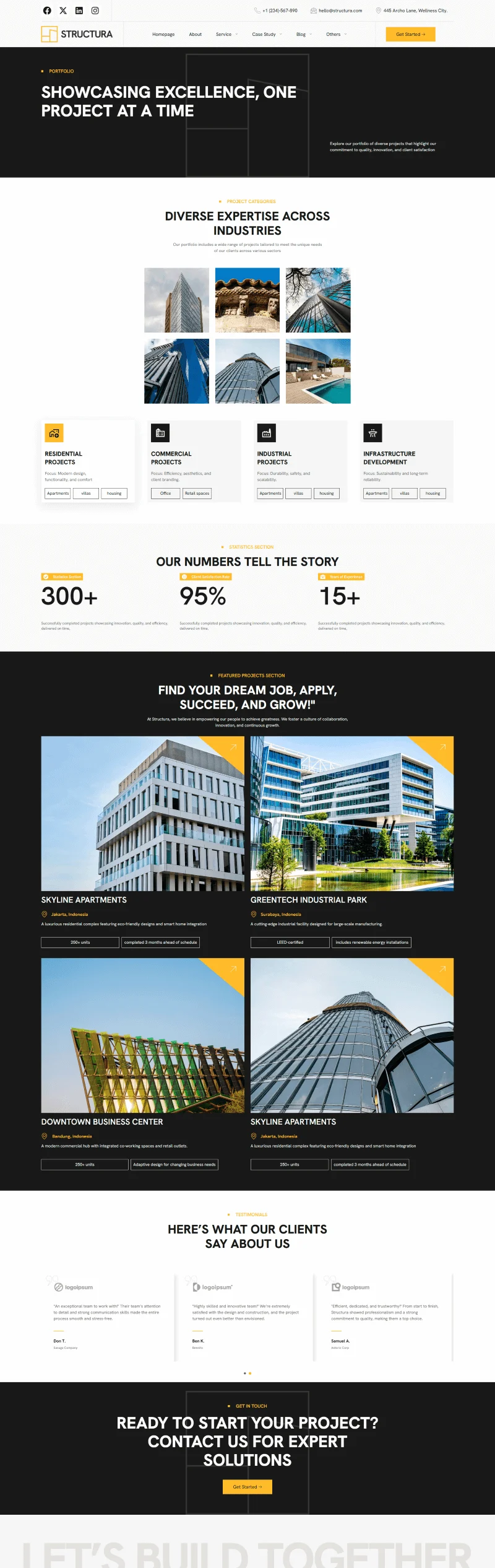 建筑工程咨询Elementor网站模板_一键导入快速建站插图1-WP资源海 建筑/地产 Elementor 模板案例页面预览