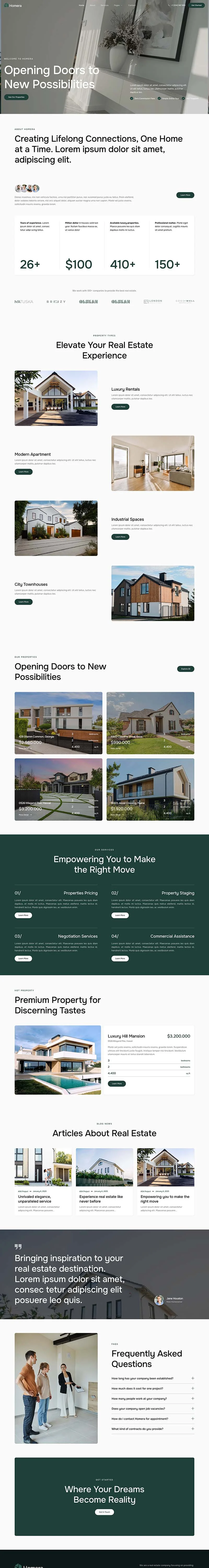 房产中介服务Elementor网站模板_一键导入快速建站插图1-WP资源海 建筑/地产 Elementor 模板首页预览