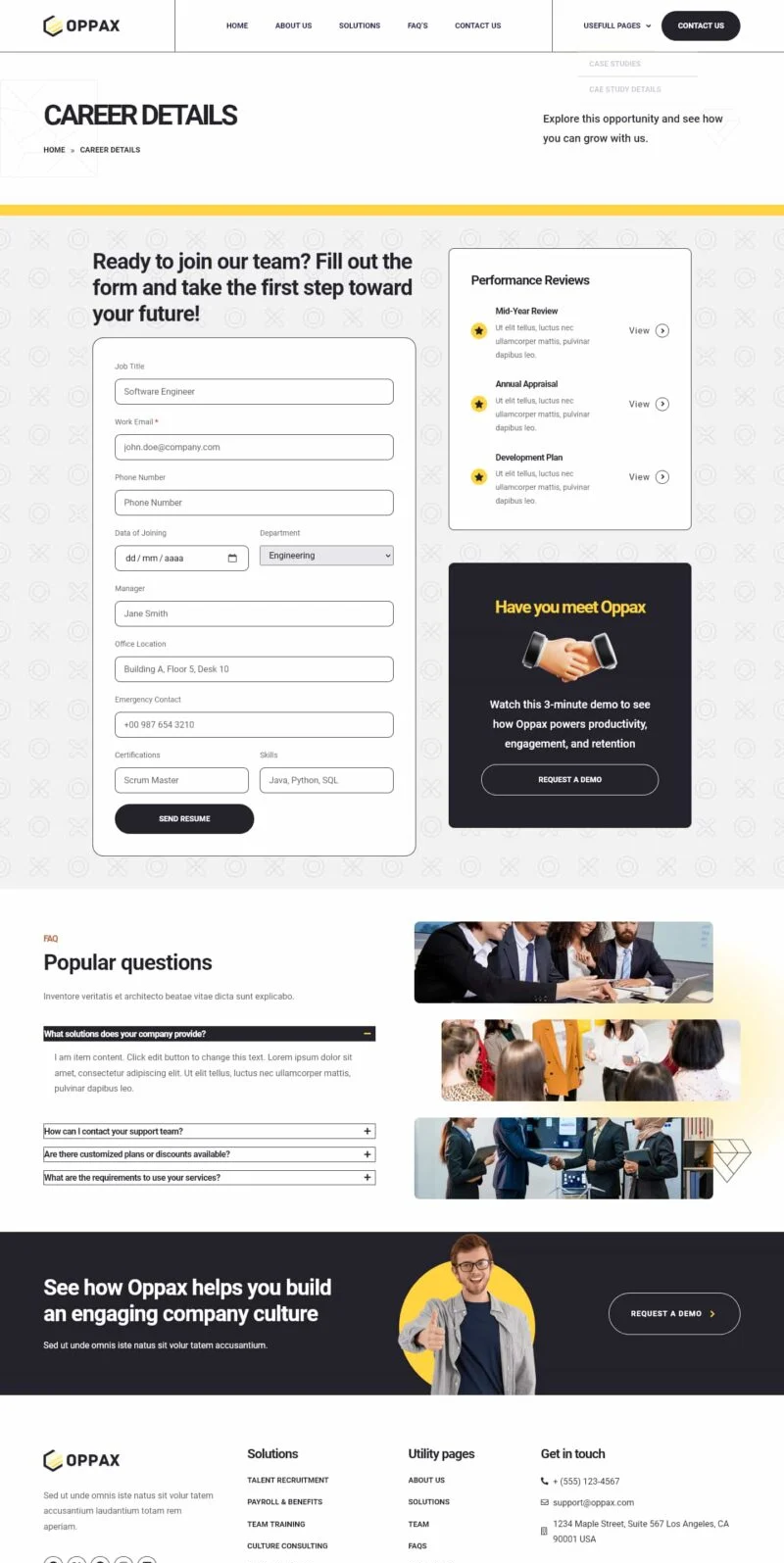企业人力资源Elementor网站模板_一键导入快速建站插图7-WP资源海 企业 Elementor 模板招聘详情预览