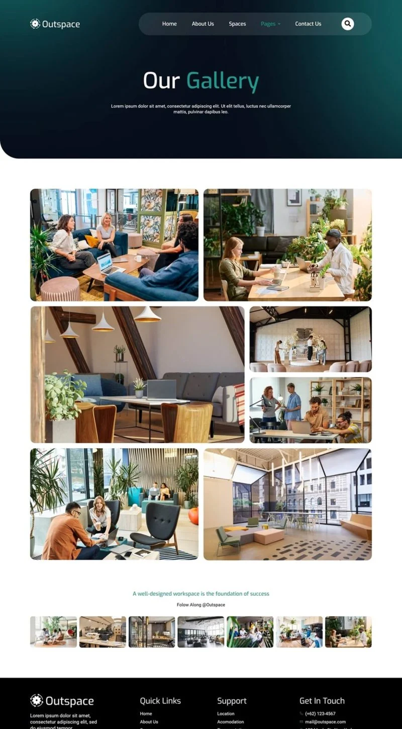 联合办公与创意空间服务Elementor网站模板_一键导入快速建站插图4-WP资源海 企业 Elementor 模板图片展示预览