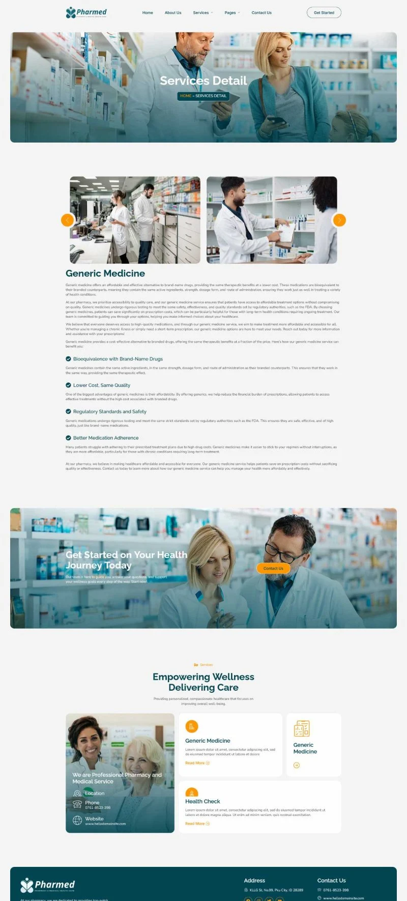 药品零售与健康服务Elementor网站模板_一键导入快速建站插图6-WP资源海 健康/医药 Elementor 模板服务详情预览