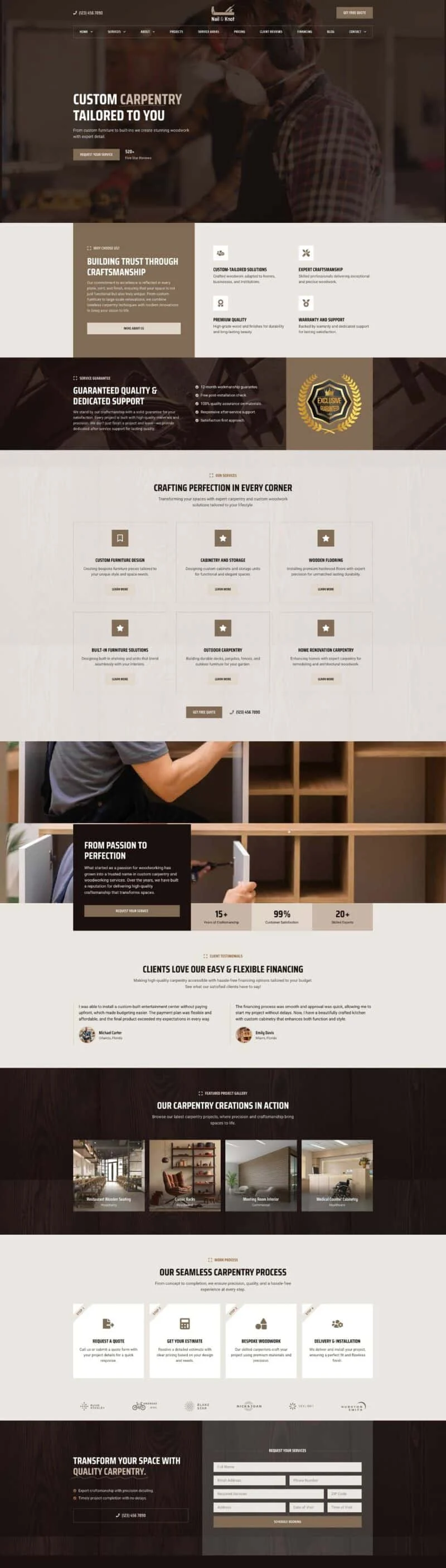 木工/木制品定制Elementor网站模板_一键导入快速建站插图2-WP资源海 装修 Elementor 模板首页预览