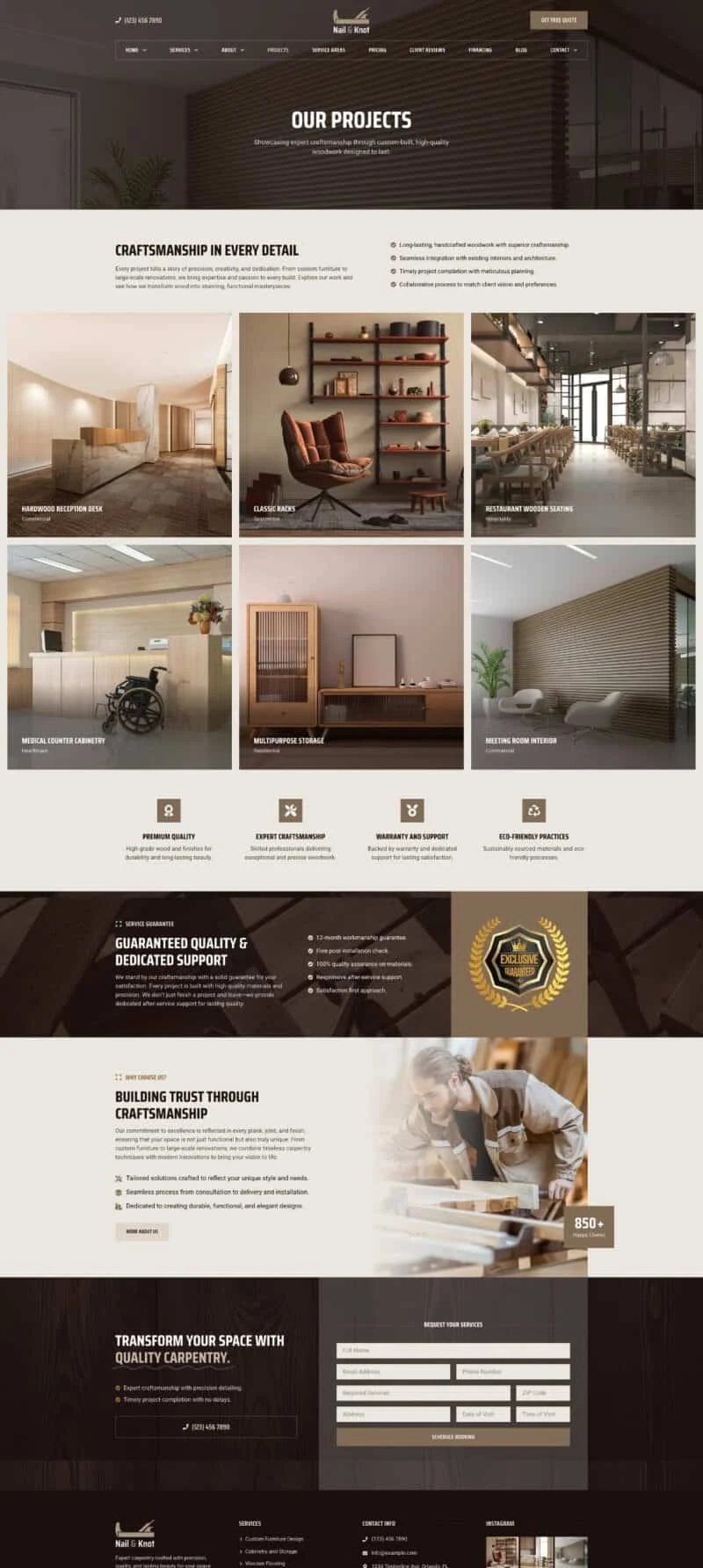 木工/木制品定制Elementor网站模板_一键导入快速建站插图7-WP资源海 装修 Elementor 模板项目案例预览