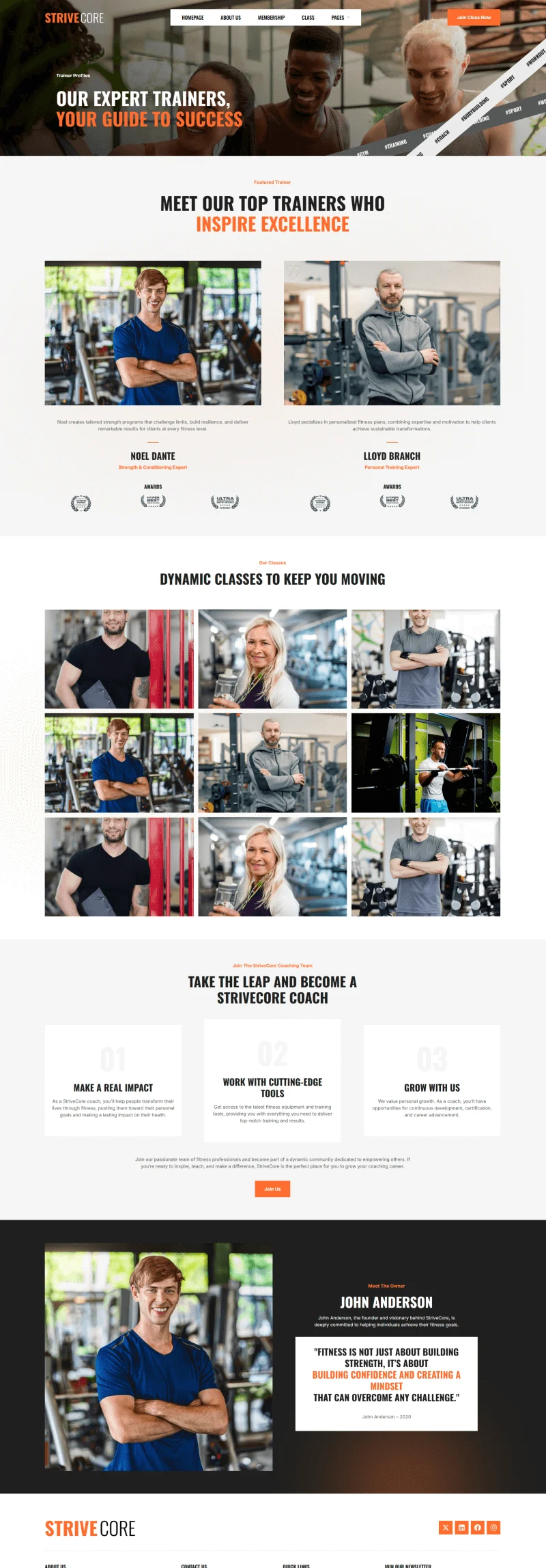 专业训练Elementor网站模板_一键导入快速建站插图7-WP资源海 运动/健身 Elementor 模板教练团队介绍预览