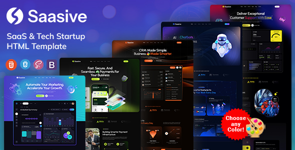 Saasive SaaS 与科技创业公司 HTML 模板