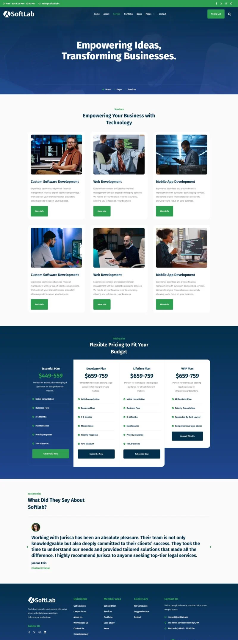 软件开发公司Elementor网站模板_一键导入快速建站插图3-WP资源海 软件/开发 Elementor 模板服务项目预览