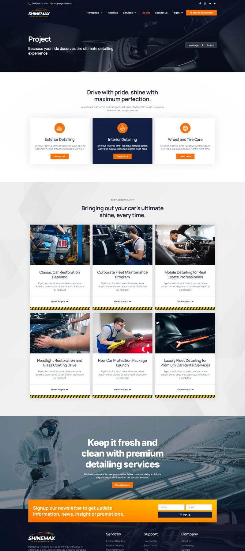 交通工具 Elementor 模板项目案例预览