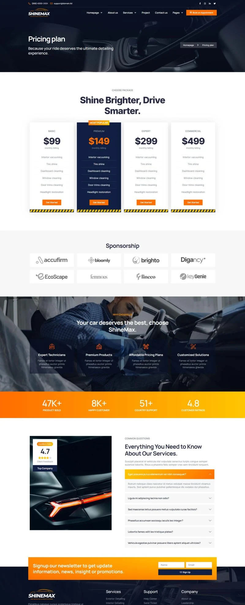 交通工具 Elementor 模板价格页面预览