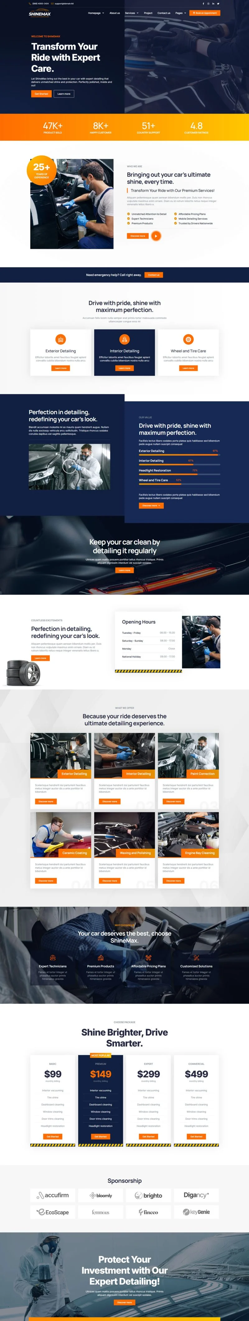 交通工具 Elementor 模板首页预览