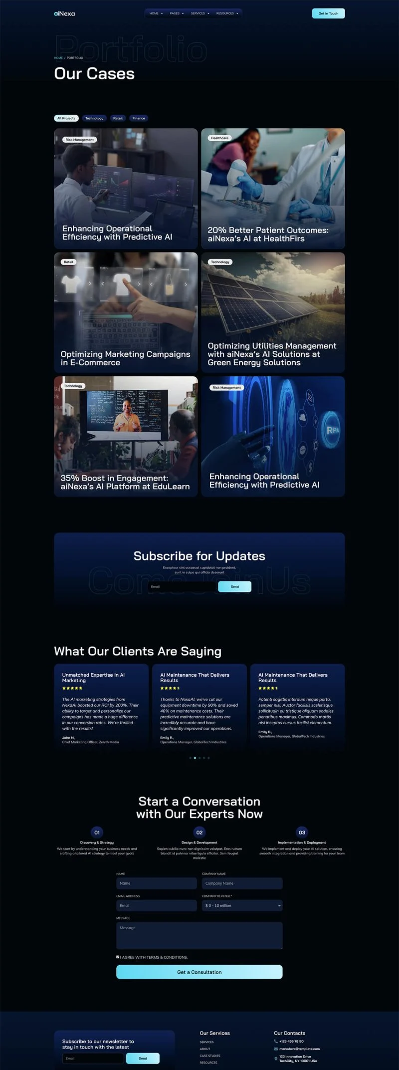 AI技术服务Elementor网站模板_一键导入快速建站插图4-WP资源海 AI Elementor 模板案例页面预览