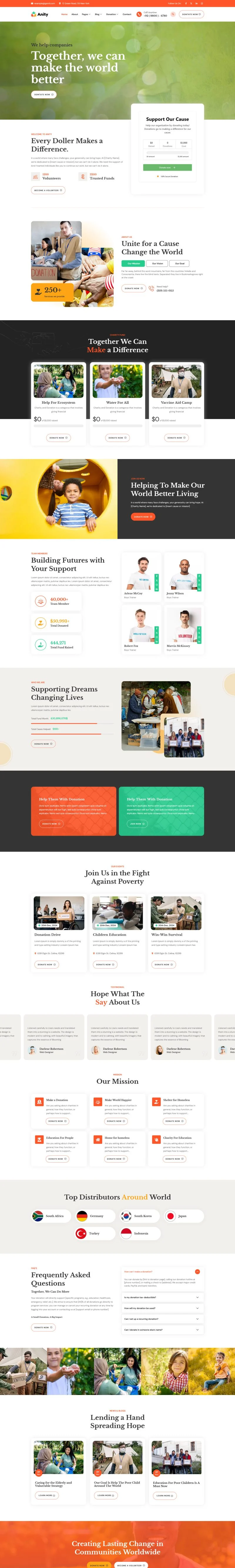 慈善公益平台Elementor网站模板_一键导入快速建站插图1-WP资源海 组织/机构 Elementor 模板首页预览
