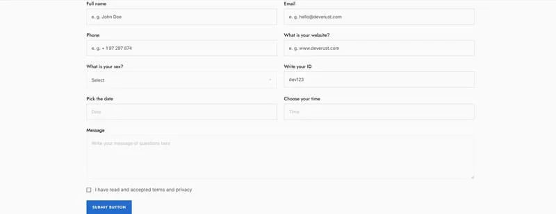 服装纺织Elementor网站模板_一键导入快速建站插图3-WP资源海 制造业 Elementor 模板联系表单预览