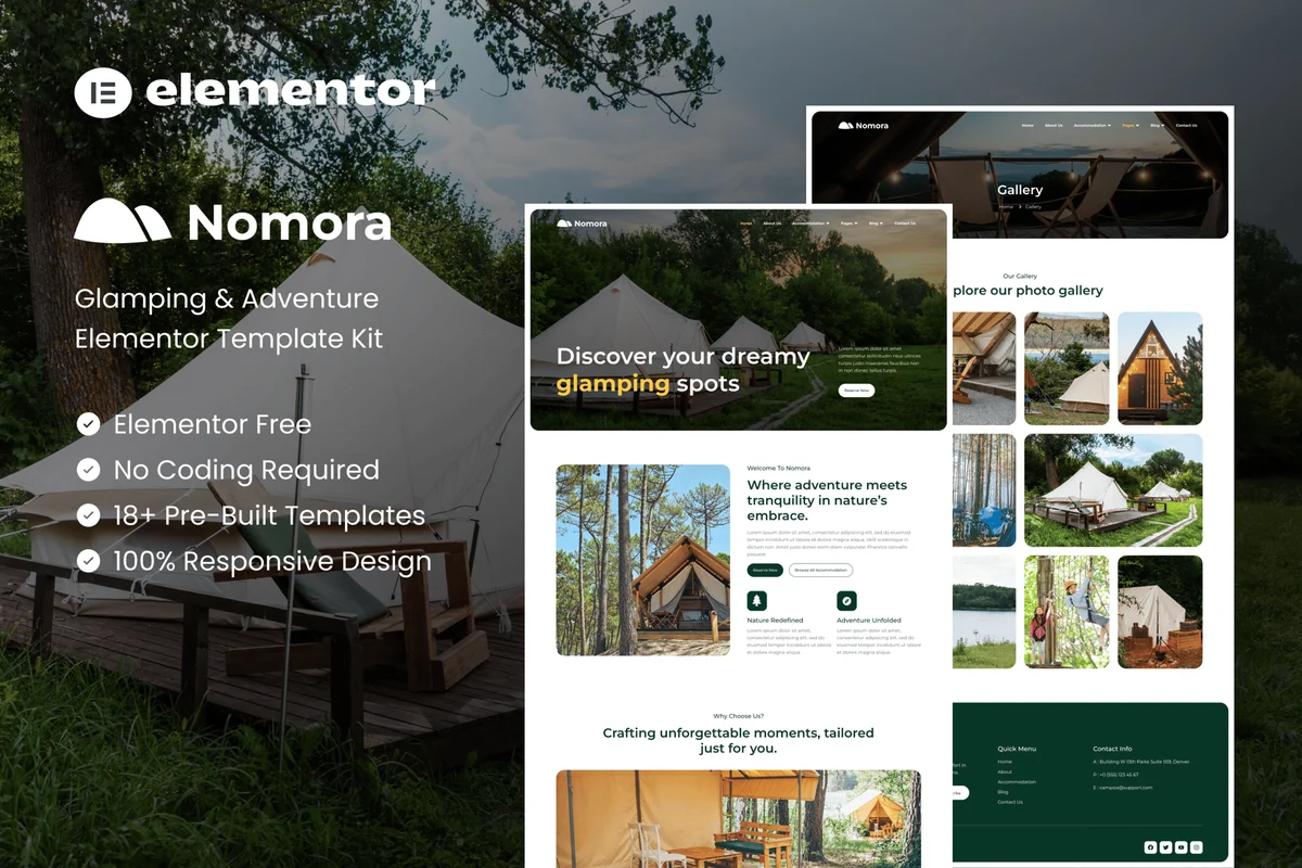 野外探险Elementor网站模板_一键导入快速建站插图-WP资源海 户外/旅行 Elementor 网站模板封面