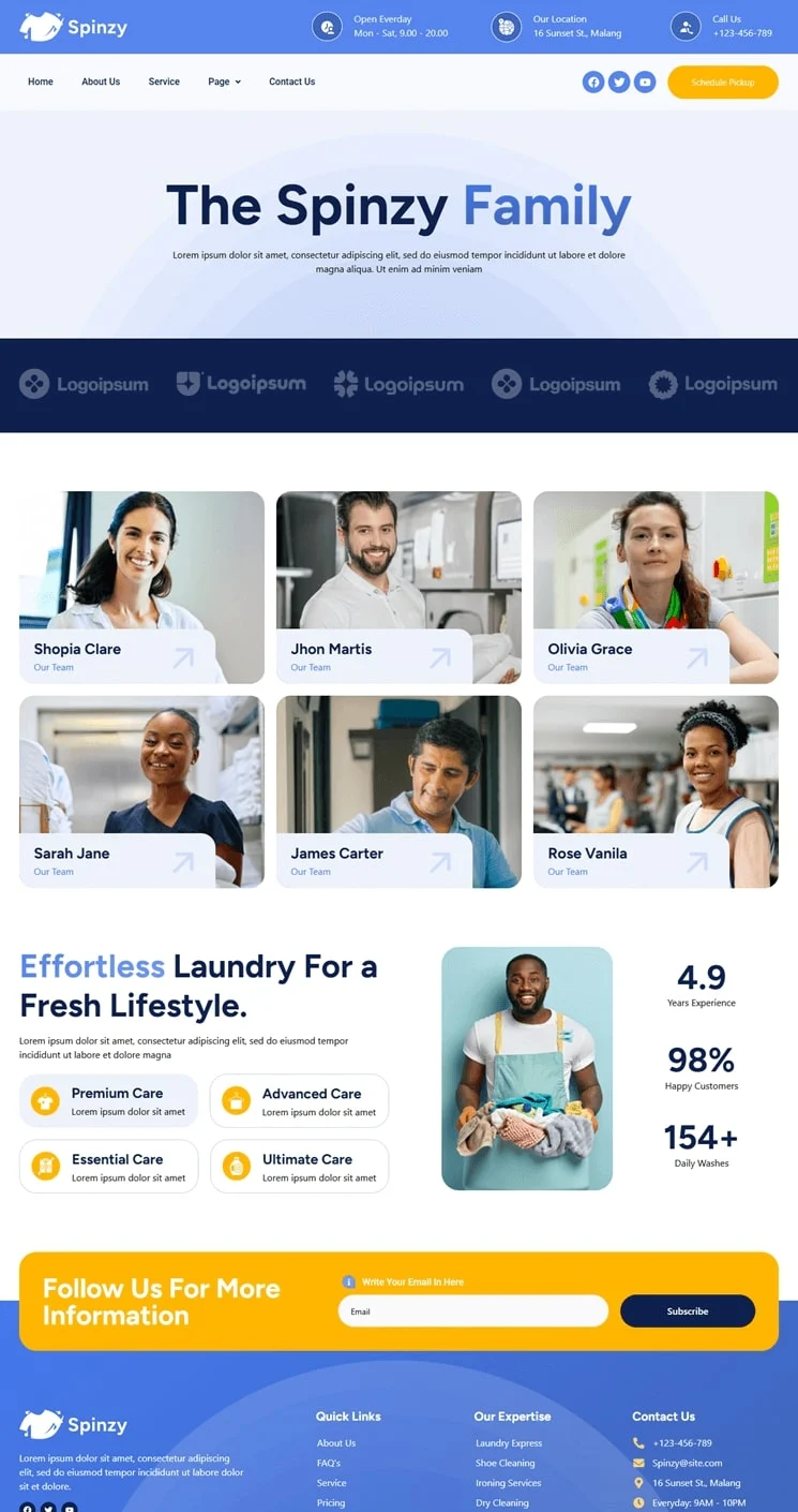 服装 Elementor 模板团队页面预览