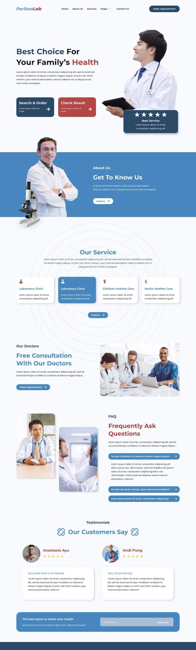健康/医药 Elementor 模板首页预览
