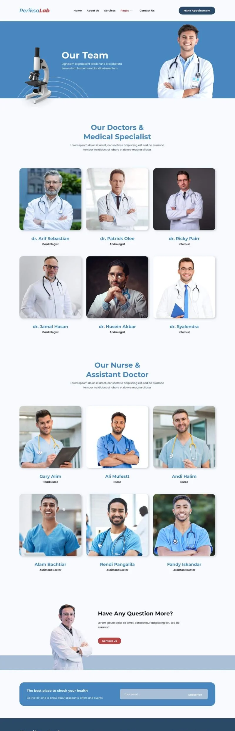 健康/医药 Elementor 模板团队页面预览