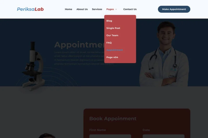 健康/医药 Elementor 模板页眉预览
