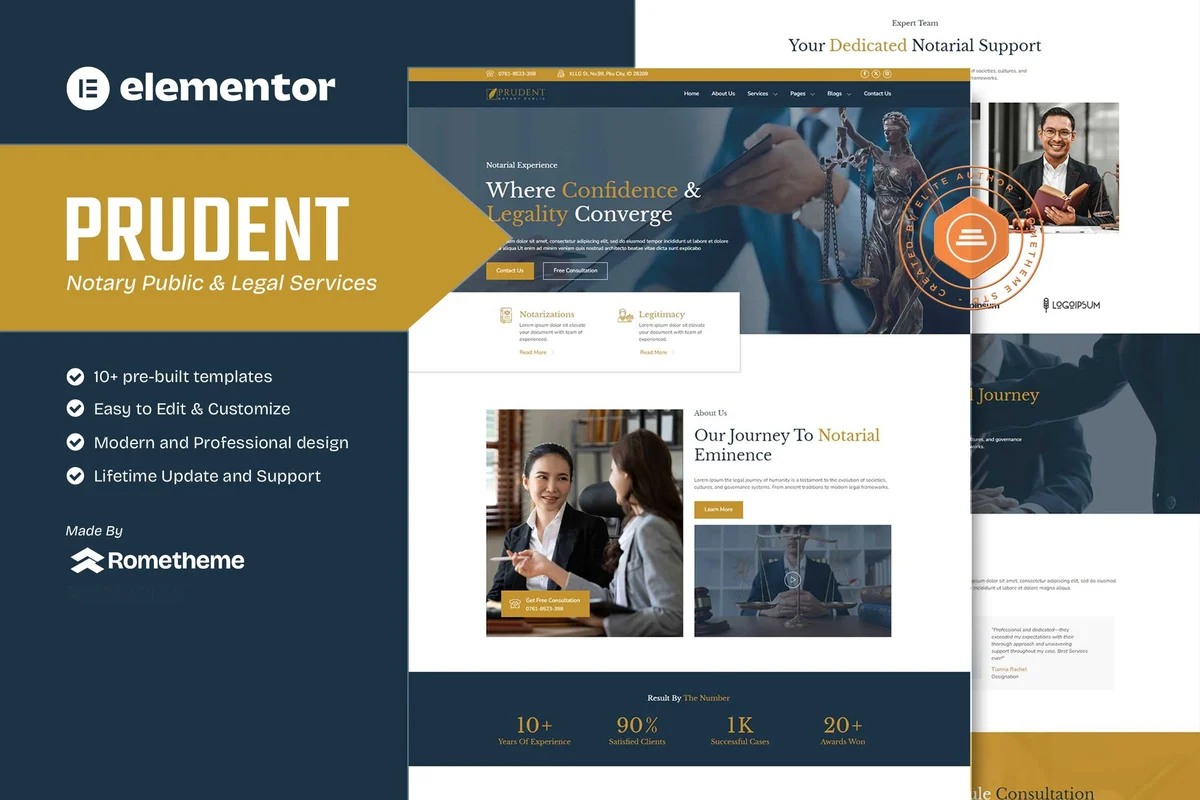 法律公证服务Elementor网站模板_一键导入快速建站插图-WP资源海 政治/法律 Elementor 网站模板封面