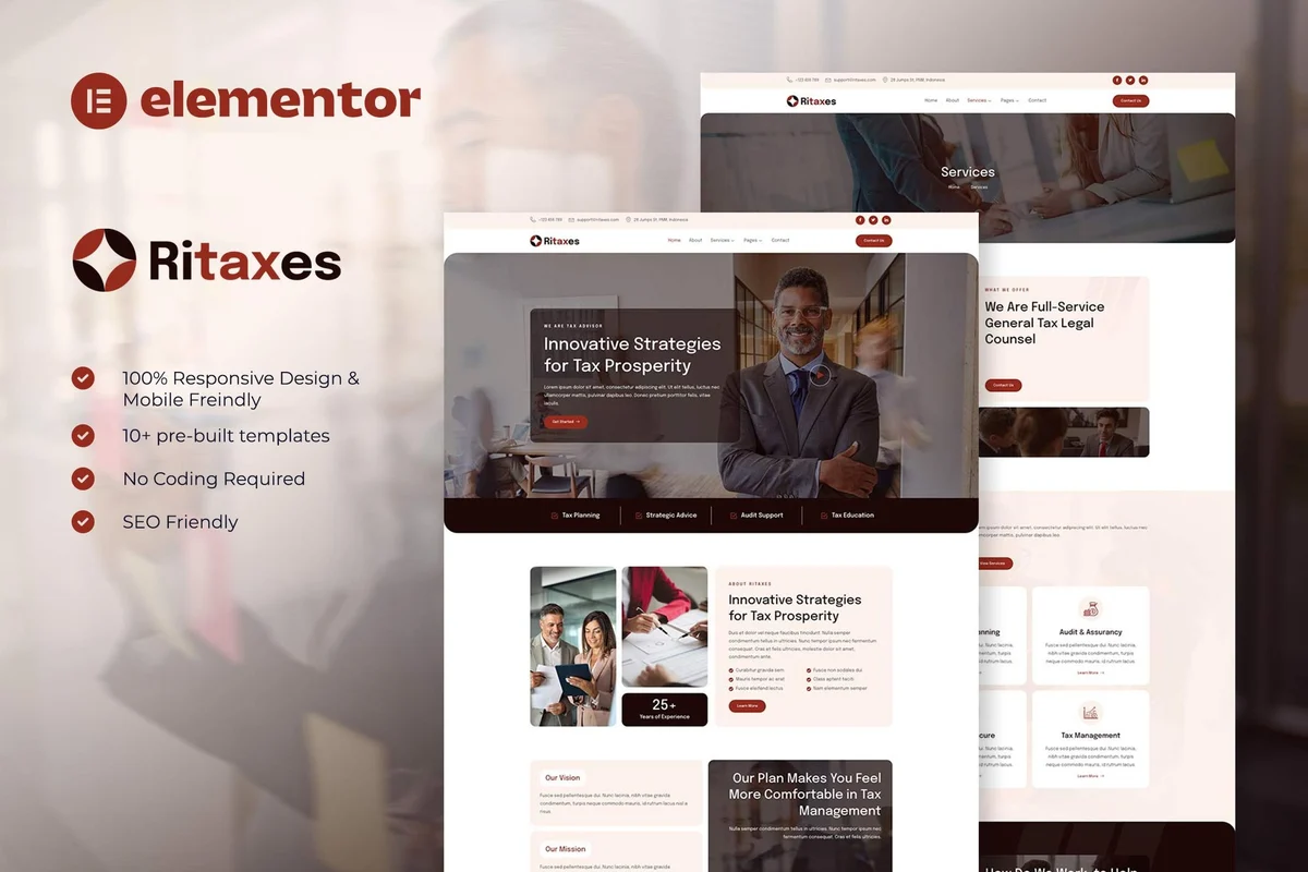 记账报税代理Elementor网站模板_一键导入快速建站插图-WP资源海 服务/咨询 Elementor 网站模板封面