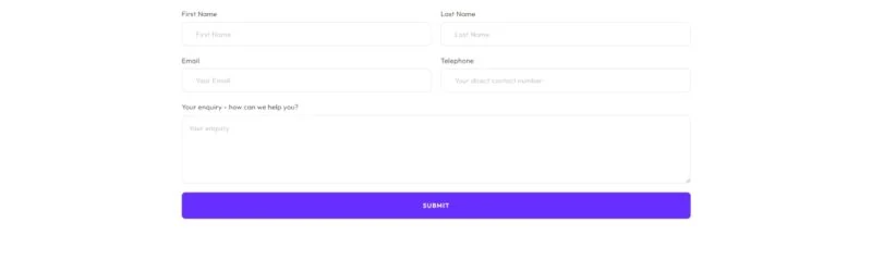 服务/咨询 Elementor 模板联系表单预览