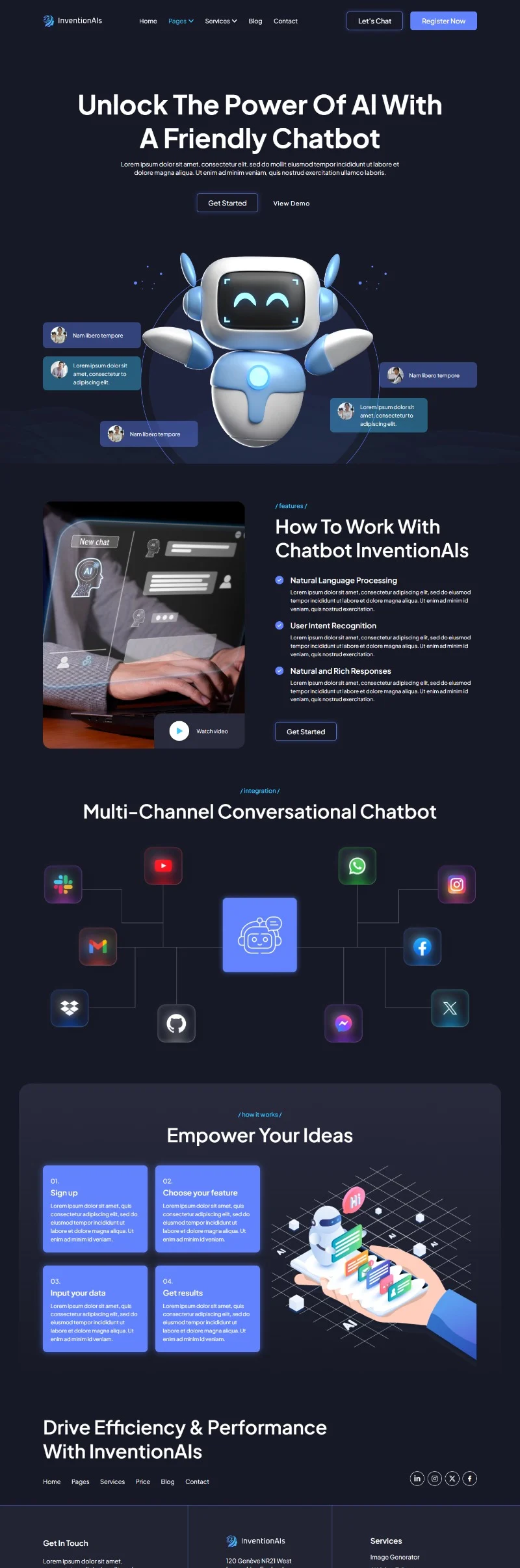 AI技术服务平台Elementor网站模板_一键导入快速建站插图3-WP资源海 AI Elementor 模板智能对话展示预览