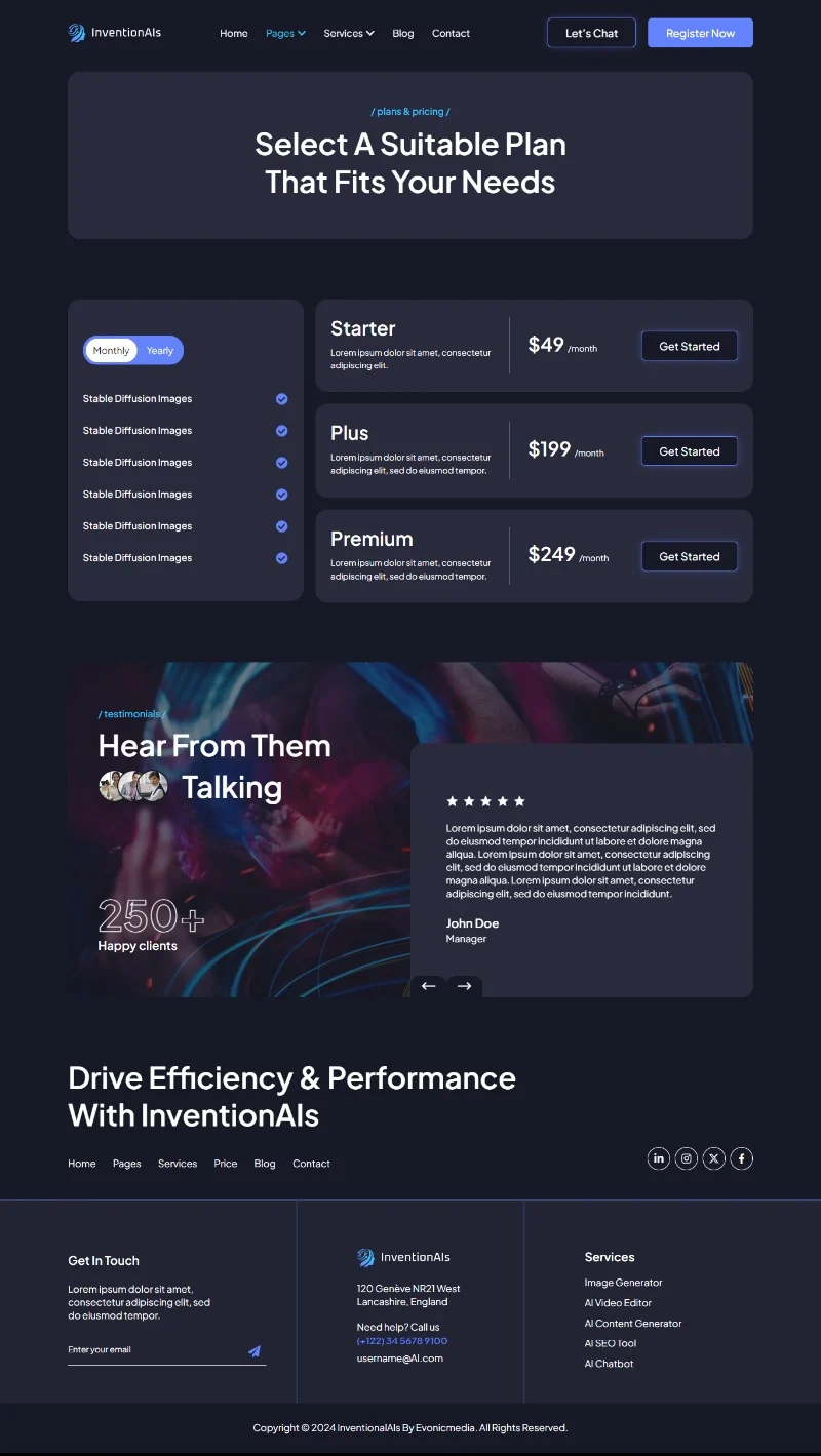 AI技术服务平台Elementor网站模板_一键导入快速建站插图5-WP资源海 AI Elementor 模板价格页面预览