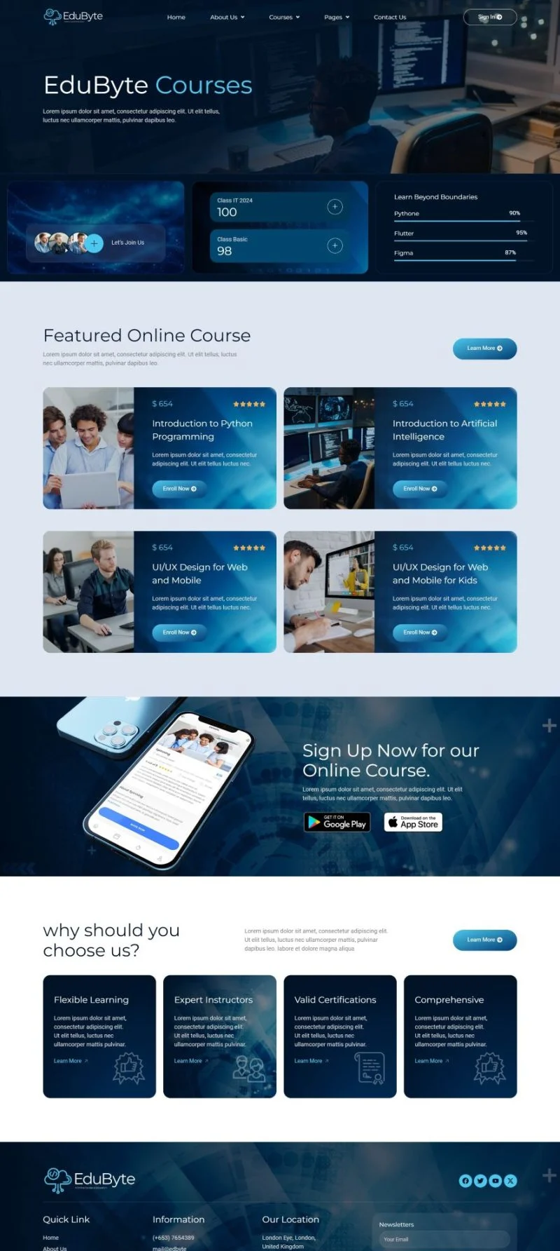 IT在线课程Elementor网站模板_一键导入快速建站插图4-WP资源海 教育/培训 Elementor 模板课程列表预览