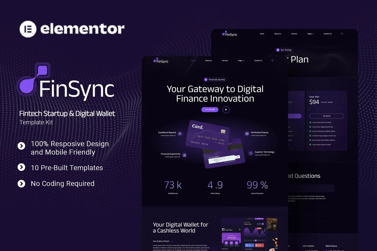 支付平台Elementor网站模板_一键导入快速建站插图-WP资源海 金融/投资 Elementor 网站模板封面