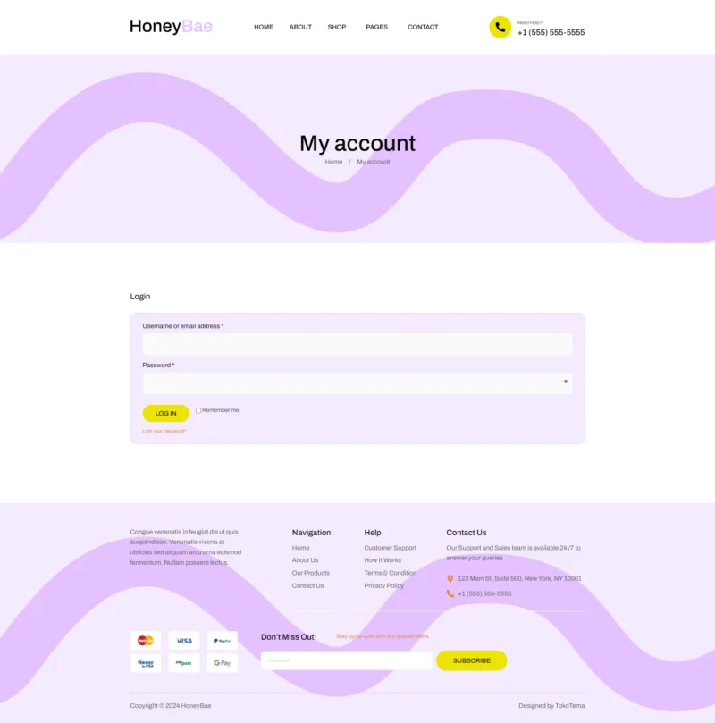 电商 Elementor 模板我的账户预览