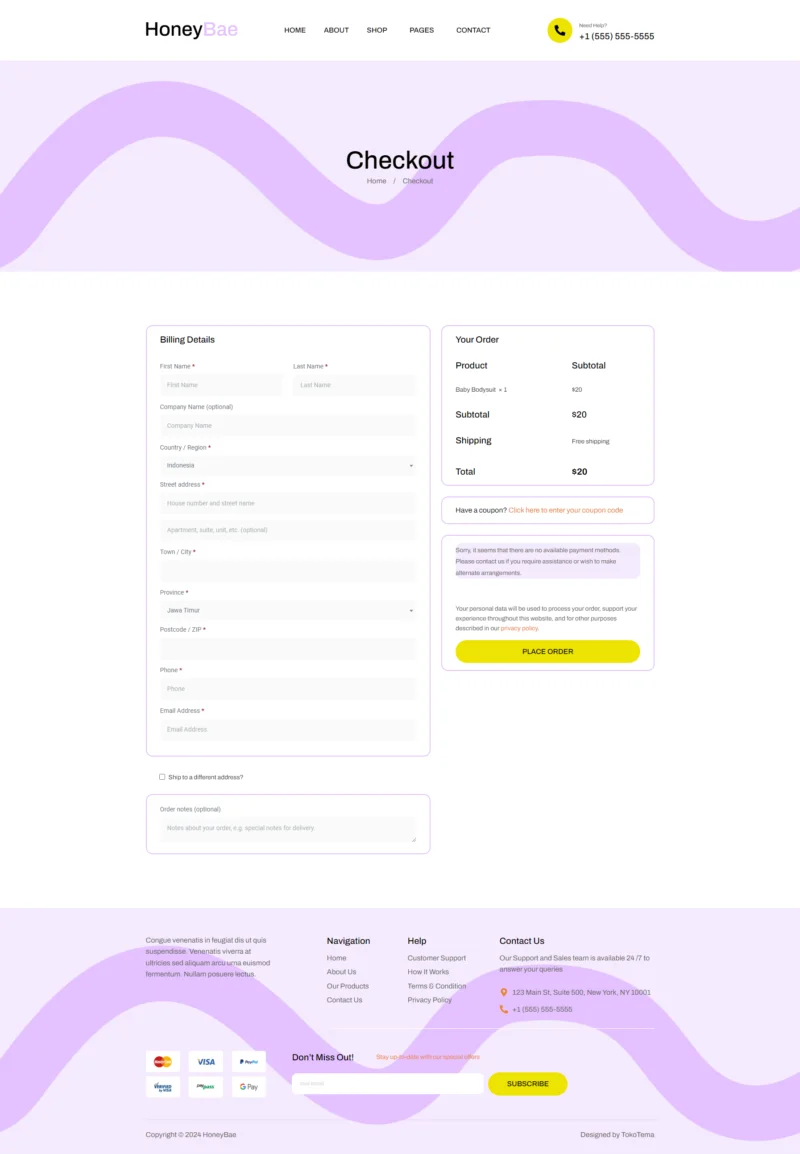 电商 Elementor 模板结账页面预览