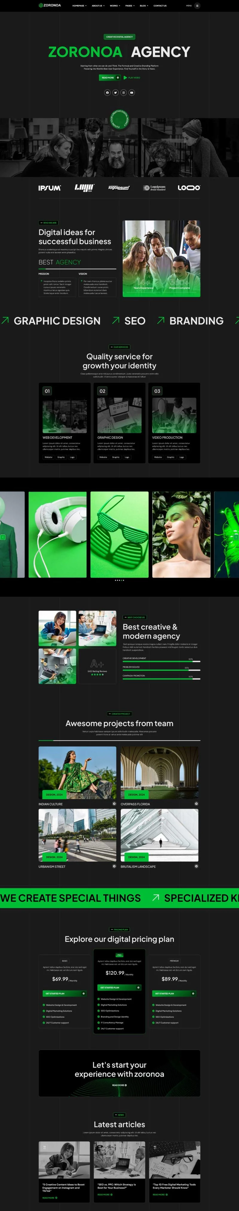 艺术/设计 Elementor 模板首页预览