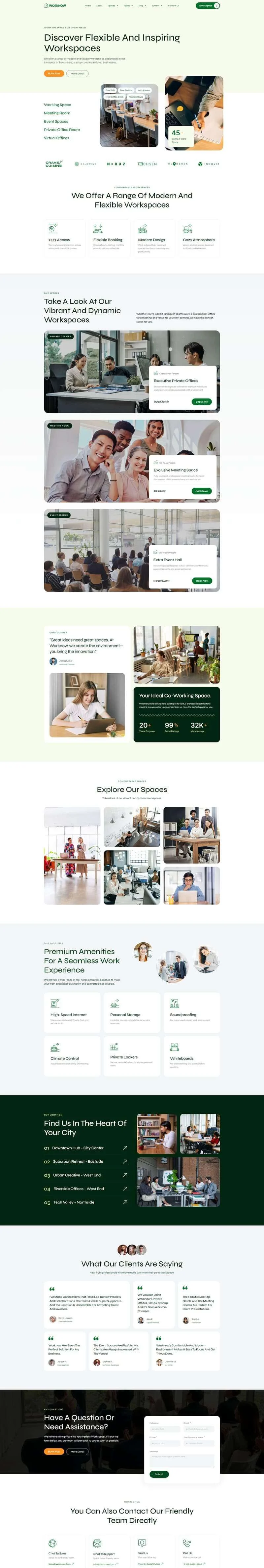 共享办公室Elementor网站模板_一键导入快速建站插图1-WP资源海 场馆 Elementor 模板首页预览