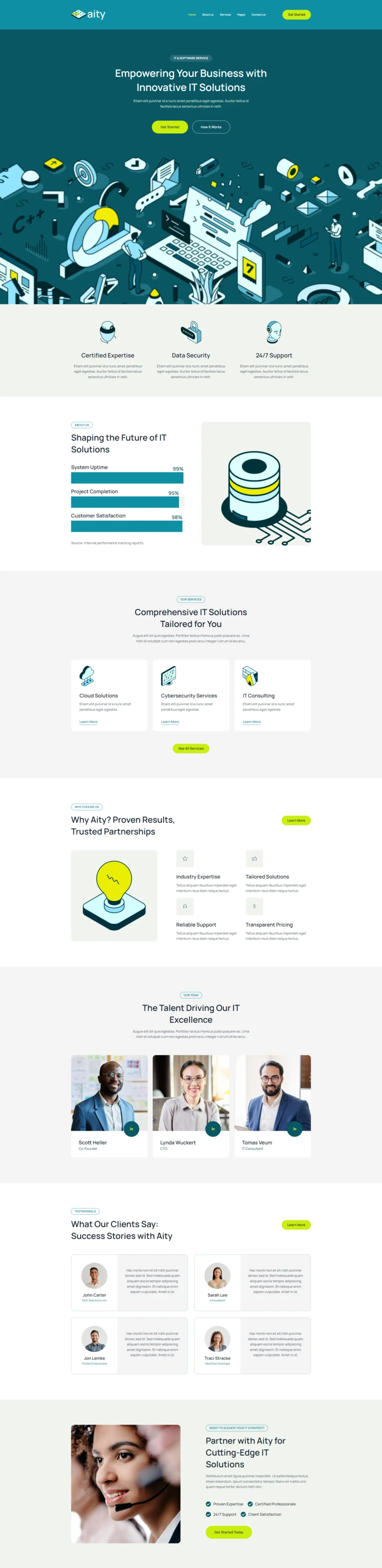 IT服务企业Elementor网站模板_一键导入快速建站插图1-WP资源海 IT互联网 Elementor 模板首页预览