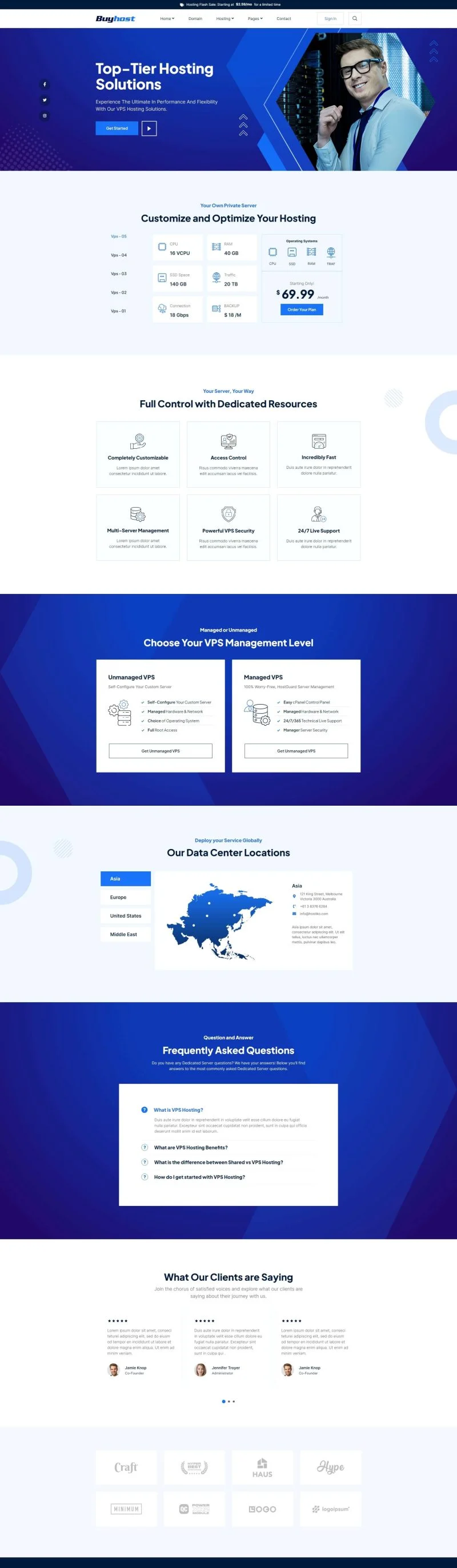 虚拟主机Elementor网站模板_一键导入快速建站插图4-WP资源海 IT互联网 Elementor 模板首页预览