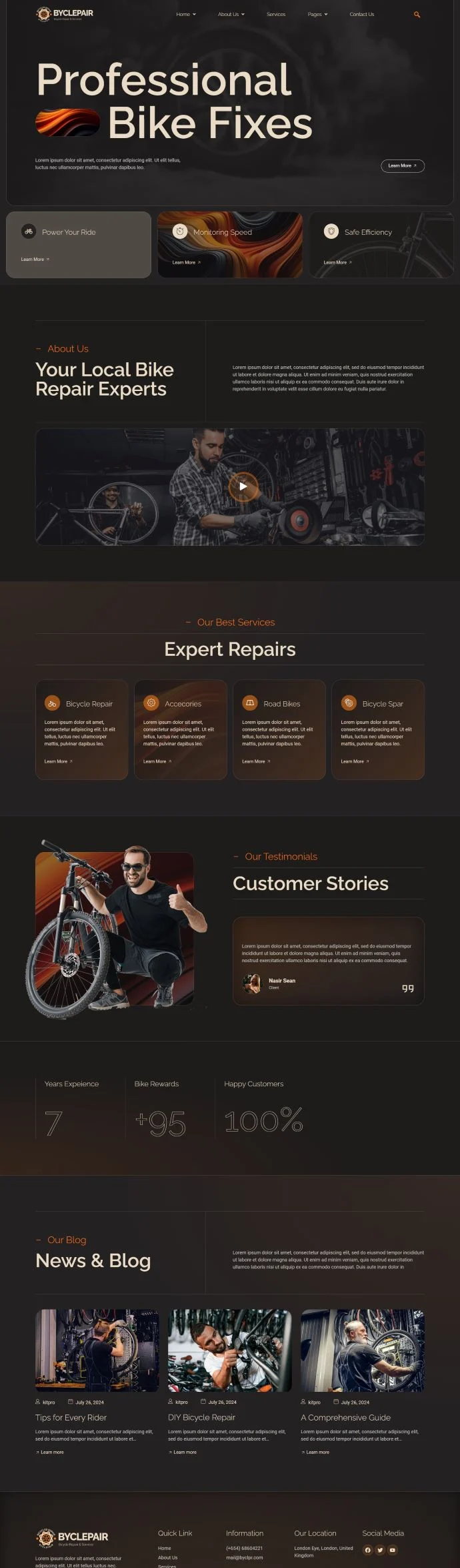 维修 Elementor 模板首页预览