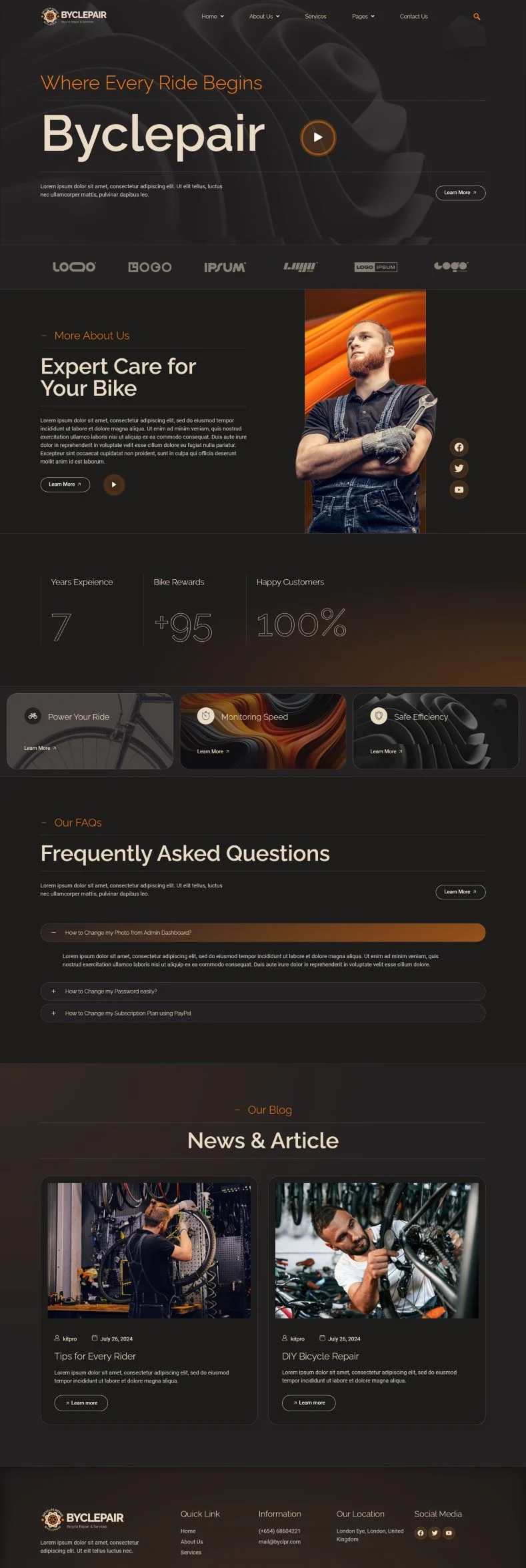 维修 Elementor 模板首页预览