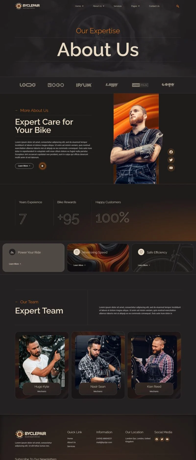 维修 Elementor 模板关于我们预览