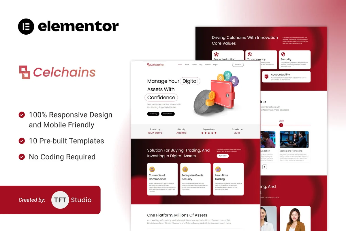 Web3区块链加密Elementor网站模板_一键导入快速建站插图-WP资源海 金融/投资 Elementor 网站模板封面