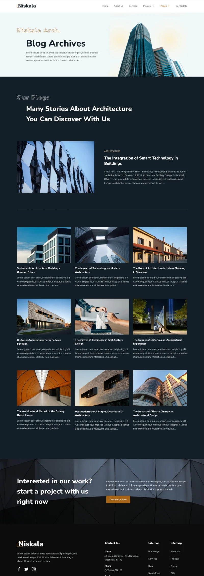 建筑师事务所Elementor网站模板_一键导入快速建站插图3-WP资源海 建筑/地产 Elementor 模板博客页面预览
