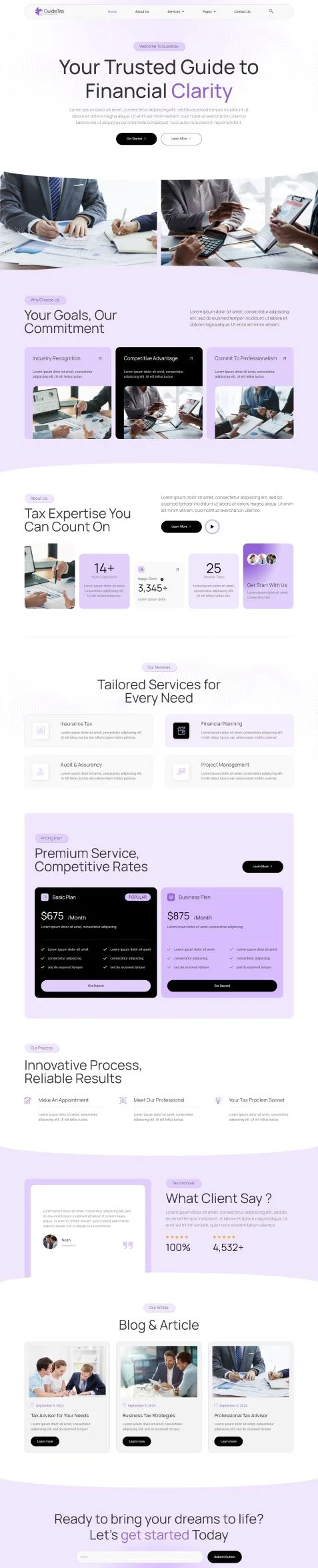 金融/投资 Elementor 模板首页预览