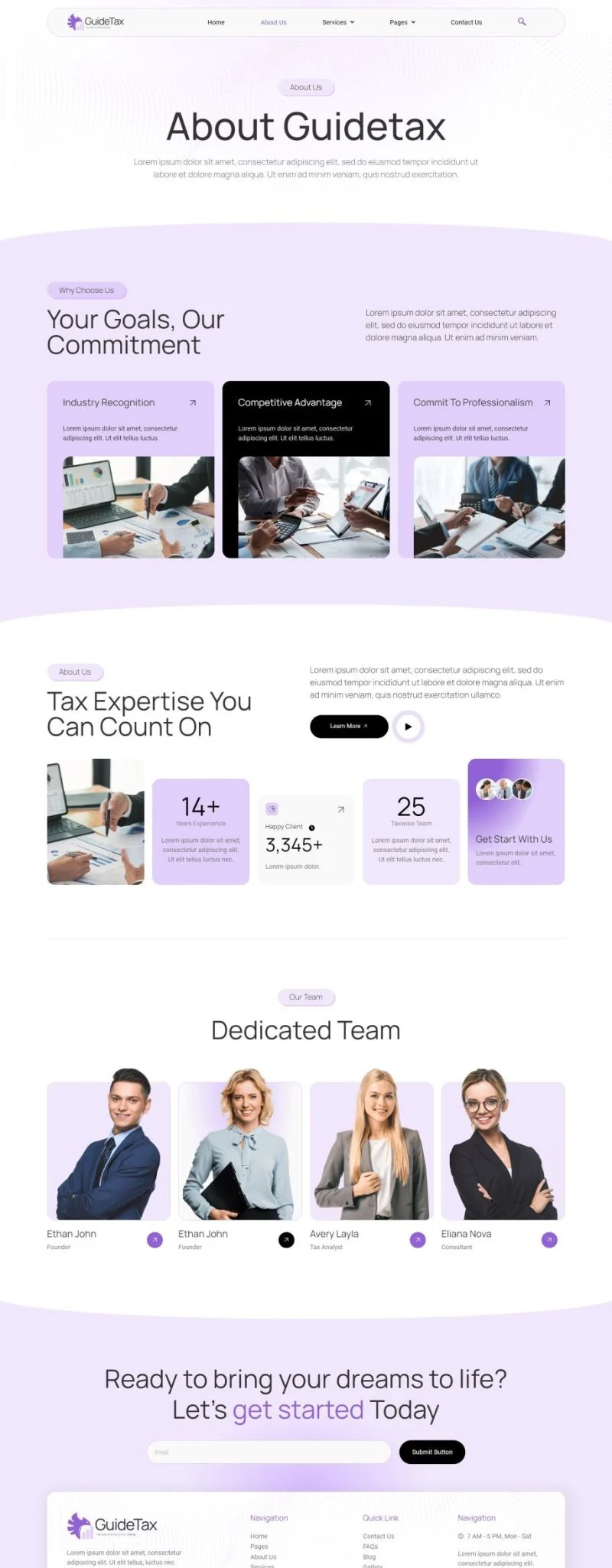 金融/投资 Elementor 模板关于我们预览